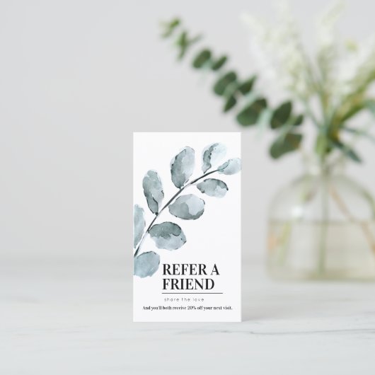 Carte De Référencement Feuilles d'aquarelle  (Debout devant)