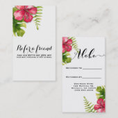 Carte De Référencement Feuilles de Hibiscus Tropical Blanc Chic Réferer u (Devant / Derrière)