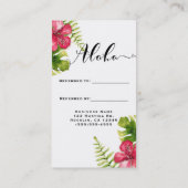 Carte De Référencement Feuilles tropicales blanches d'Hibiscus Chic Parra (Dos)