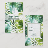 Carte De Référencement Feuilles tropicales plantes hawaïennes parrainez u (Devant / Derrière)