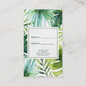 Carte De Référencement Feuilles tropicales plantes hawaïennes parrainez u (Dos)