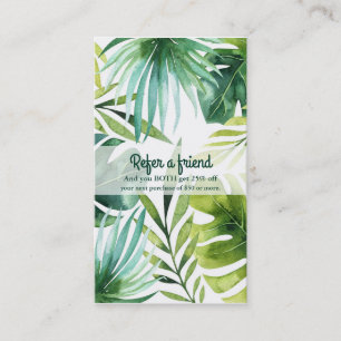 Carte De Référencement Feuilles tropicales plantes hawaïennes parrainez u