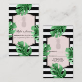 Carte De Référencement Feuilles tropicaux & Élégant ananas recommander un (Devant / Derrière)