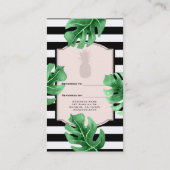 Carte De Référencement Feuilles tropicaux & Élégant ananas recommander un (Dos)