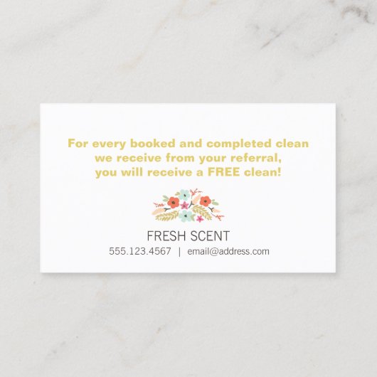 Carte De Référencement Fiche de recommandation du client pour le nettoyag (Dos)