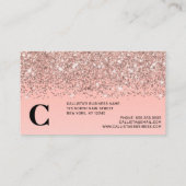 Carte De Référencement Fille Rose Gold Confetti Pink Gradient Ombre (Dos)