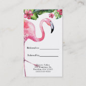 Carte De Référencement Flamant rose et hibiscus tropical recommander un a (Dos)