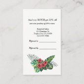 Carte De Référencement Flamant rose rose Flore tropicale recommander un a (Dos)