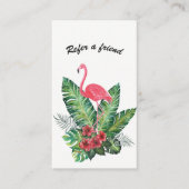 Carte De Référencement Flamant rose rose Flore tropicale recommander un a (Devant)