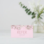 Carte De Référencement Fleur délicate rose élégante (Debout devant)