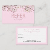 Carte De Référencement Fleur délicate rose élégante (Devant / Derrière)