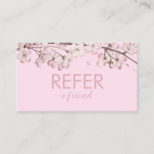 Carte De Référencement Fleur délicate rose élégante (Devant)