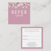 Carte De Référencement Fleur Moderne Rose (Devant / Derrière)