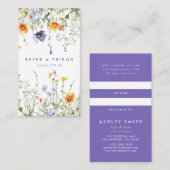 Carte De Référencement Fleur sauvage (Devant / Derrière)