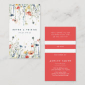 Carte De Référencement Fleur sauvage dynamique (Devant / Derrière)