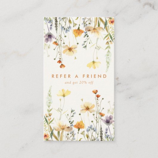 Carte De Référencement Fleur sauvage rustique (Devant)