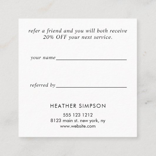 Carte De Référencement Fleurs de croquis modernes (Dos)