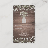 Carte De Référencement Fleurs du souffle du bébé Bois rustique aiguiller (Dos)