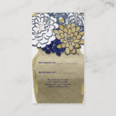 Carte De Référencement Fleurs en pot Mason Rustique Or Bleu Référez un am (Dos)
