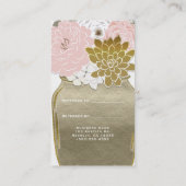 Carte De Référencement Fleurs en pot Mason Rustique Or Rose Parrainer une (Dos)