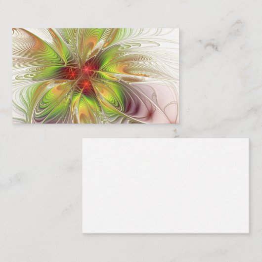 Carte De Référencement Fleurs imaginaires fractales douces et tendres (Devant / Derrière)