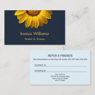 Carte De Référencement Fleurs jaunes sur le Monogramme arrière - plan ble