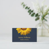 Carte De Référencement Fleurs jaunes sur le Monogramme arrière - plan ble (Debout devant)