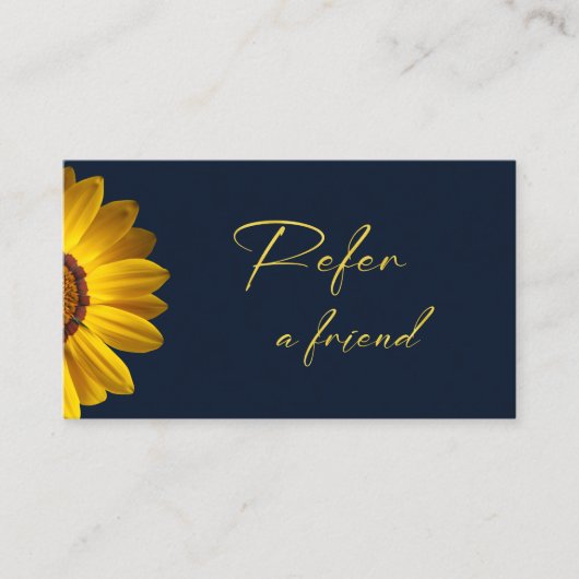 Carte De Référencement Fleurs jaunes sur le Monogramme arrière - plan ble (Devant)