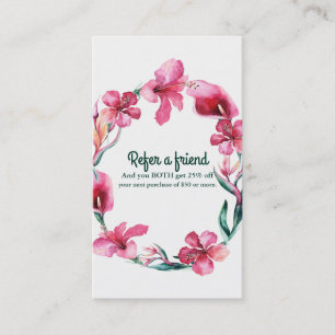 Carte De Référencement Fleurs tropicales hawaïennes Élégant Référez un am