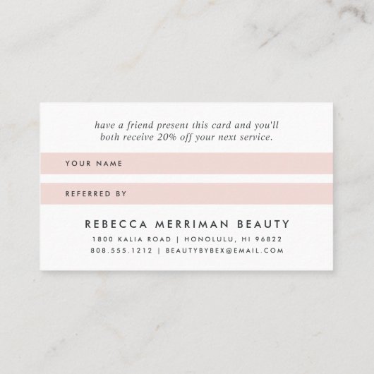 Carte De Référencement Floral antique | Brouille rose (Dos)