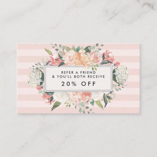 Carte De Référencement Floral antique | Brouille rose (Devant)