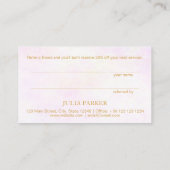 Carte De Référencement Floral rose d'or (Dos)