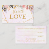 Carte De Référencement Floral rose d'or (Devant / Derrière)