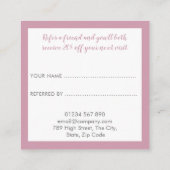 Carte De Référencement Floral rose moderne (Dos)