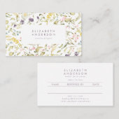 Carte De Référencement Flore botanique sauvage de printemps de Boho (Devant / Derrière)