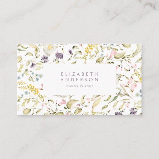 Carte De Référencement Flore botanique sauvage de printemps de Boho (Devant)