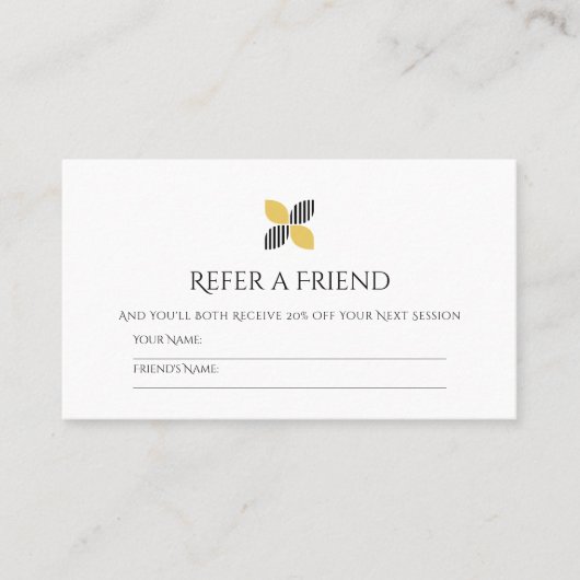 Carte De Référencement Friend Referend Professional Black and Gold Clover (Devant)