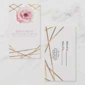 Carte De Référencement Fuchsia et Or Floral Glam Élégant Parrainer un ami (Devant / Derrière)