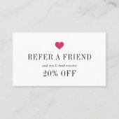 Carte De Référencement Fuchsia Heart (Devant)