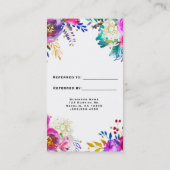 Carte De Référencement Fun Bright Bold Aquarelle Floral recommander un am (Dos)