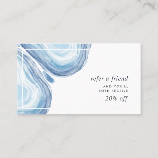 Carte De Référencement Géode de vague bleue (Devant)