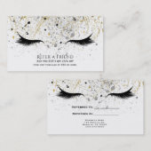 Carte De Référencement Glam moderne Gold Silver Black Lashes Référencez F (Devant / Derrière)