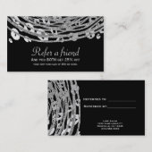 Carte De Référencement Glamour argent Imprimé exotique guépard Réferer un (Devant / Derrière)