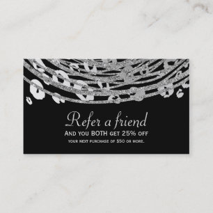 Carte De Référencement Glamour argent Imprimé exotique guépard Réferer un
