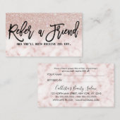 Carte De Référencement Glamour Moderne Chic Rose Parties scintillant Or M (Devant / Derrière)