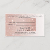 Carte De Référencement Glittery bokeh calligraphie rose or coeur amour (Dos)