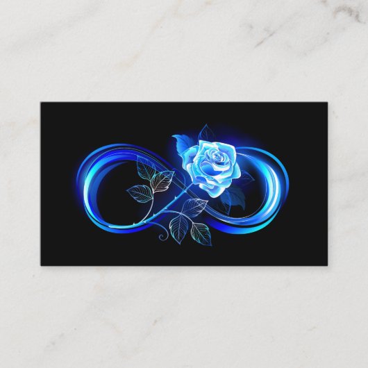 Carte De Référencement Glowing infinity with blue rose (Devant)
