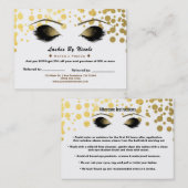 Carte De Référencement Gold Confetti Foil Lashes Référer Amis Aftercare (Devant / Derrière)