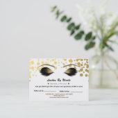 Carte De Référencement Gold Confetti Foil Lashes Référer Amis Aftercare (Debout devant)
