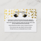 Carte De Référencement Gold Confetti Foil Lashes Référer Amis Aftercare (Dos)